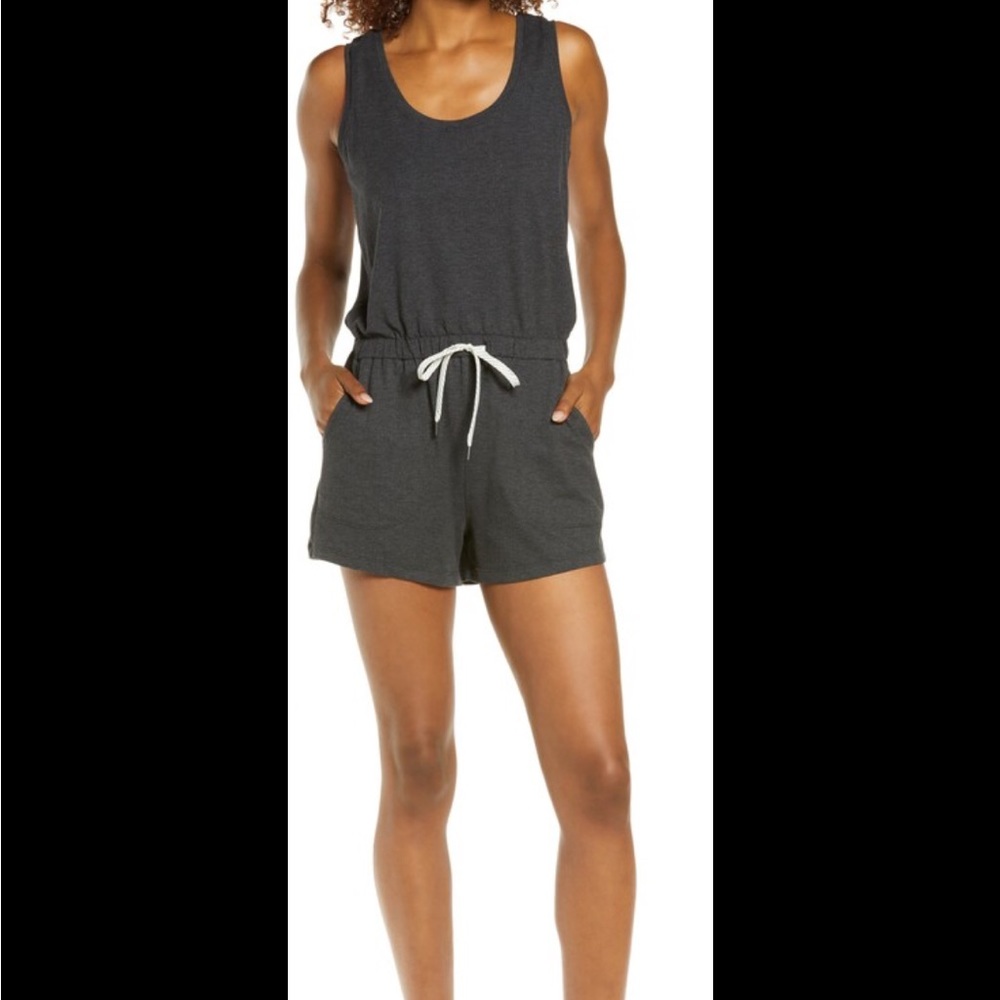 Zella RESTORE Romper Jumpsuit Shorts Sz XL Gray Nordstrom Sleeveless